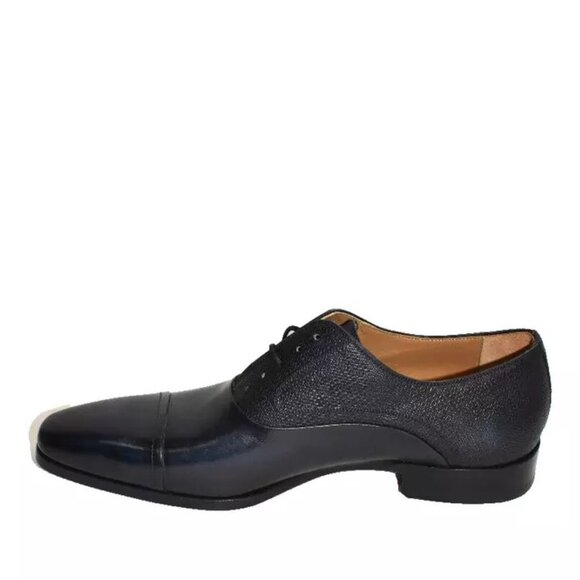 New! Magnanni Cap Toe Oxfords Size 42.5 9.5 Blue Leather 18664 DD435 main image 4